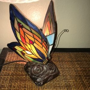 Stained glass Butterfly Accent Lamp